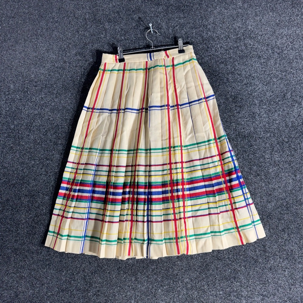 Don Sayles 60s Wool Plaid Pleated Skirt Made in Scotland Women’s 8